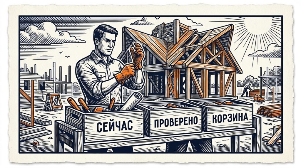 Архитектор использует три папки-ящика для наведения порядка в учебе и работе