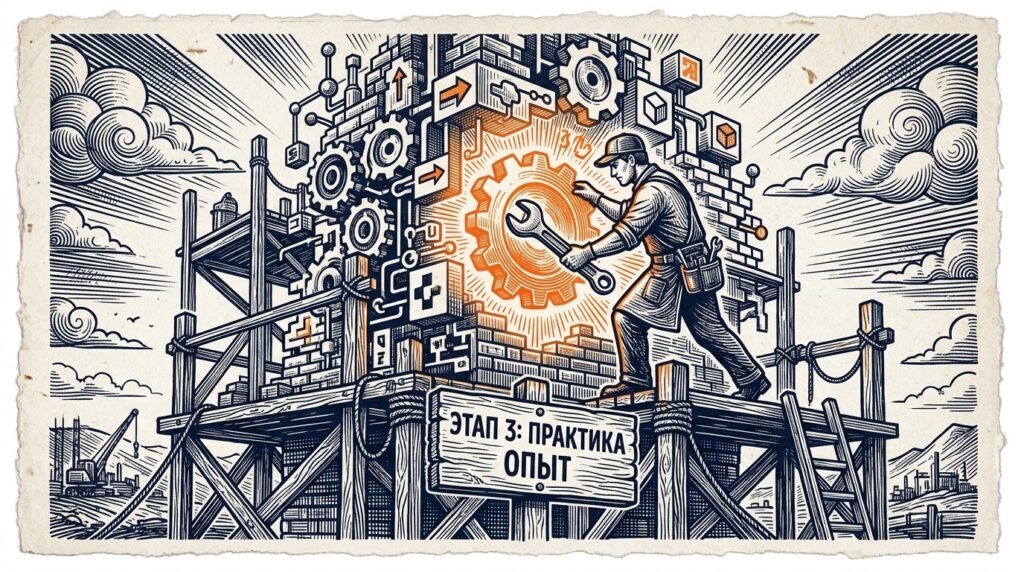 Мастер настраивает конструкцию на этапе первой практической работы.